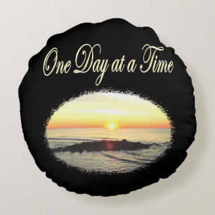 A DAY AT A TIME SUNRISE PHOTO ROUND PILLOW