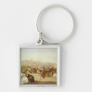 A Day at Boulogne, 1870 (oil on canvas) Keychain