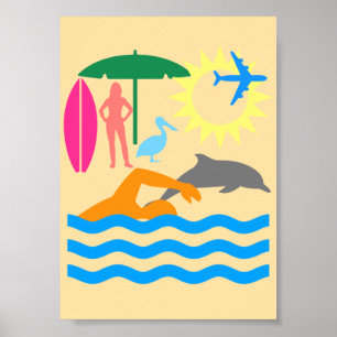 A day at the beach poster
