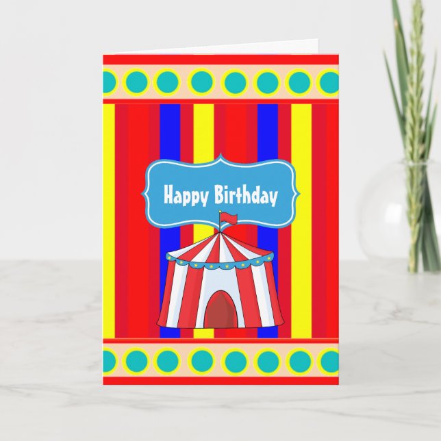 A Day at the Circus Kids Party Personalized Card (Front)