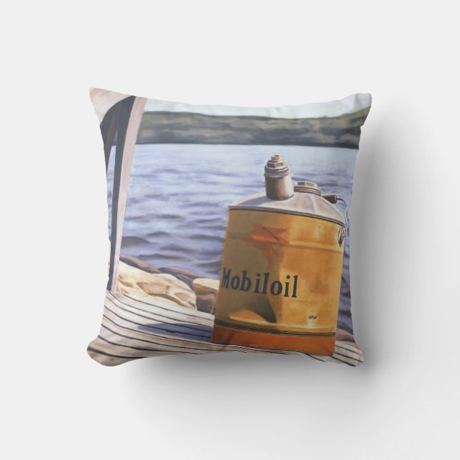 A Day at the Lake 1996 Throw Pillow (Front)