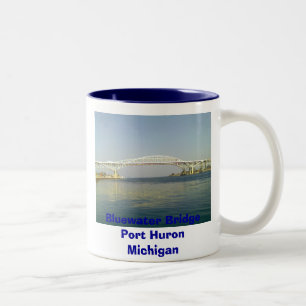 A Day At The Lake, Bluewater Bridge Port Huron ... Two-Tone Coffee Mug