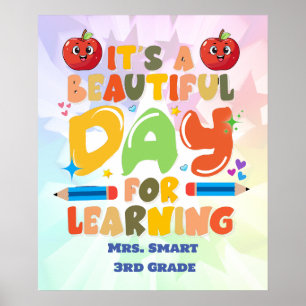 A Day for Learning Graphic Bold Cute  Poster