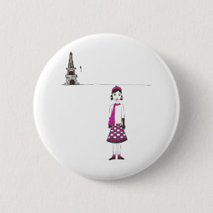 A day in Paris France 2 Inch Round Button