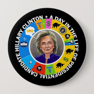A Day in the Life of Hillary Clinton 4 Inch Round Button