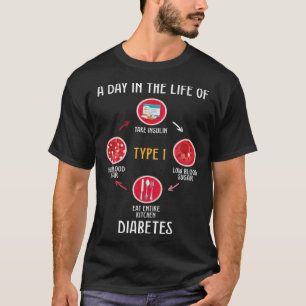 A Day In The Life of Type 1 Diabetes Awareness Dia T-Shirt