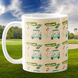 A Day Of Golfing Pattern  Coffee Mug
