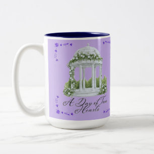 A day of two hearts light purple Two-Tone coffee mug