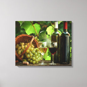 A Day of Wine Tasting Wrapped Canvas Print