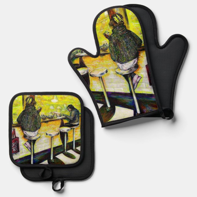 A Day Off from Crazy Oven Mitt & Pot Holder Set (Front/Back)