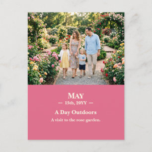 A Day Outdoors May Memory Photo Postcard