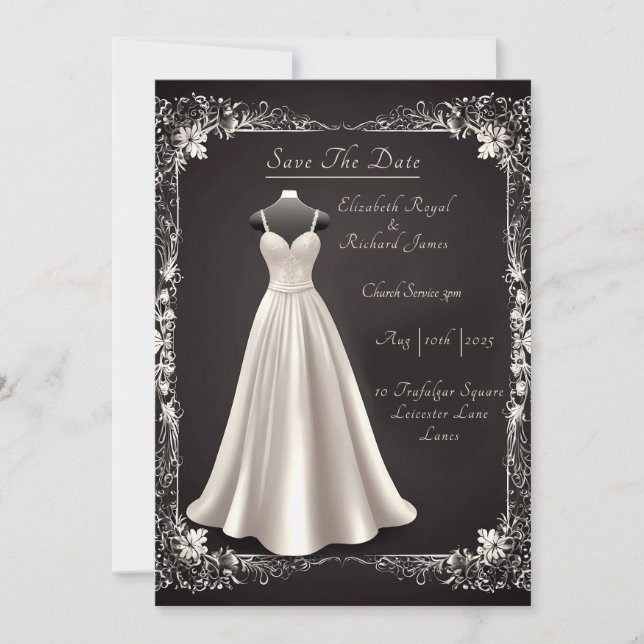 A Day to Remember Wedding Dress Invitation (Front)