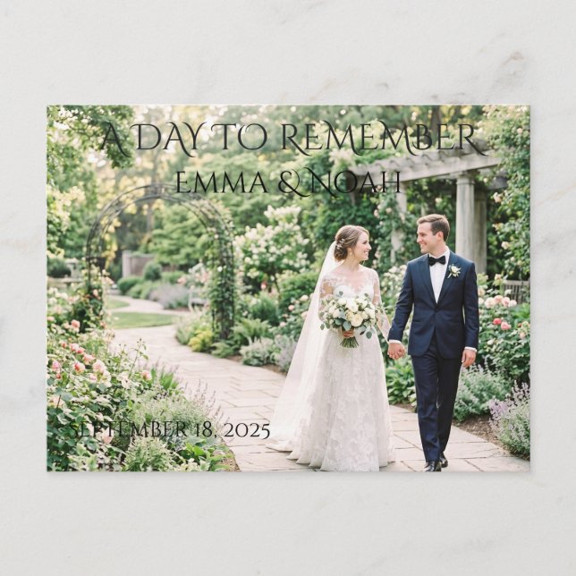 A Day to Remember Wedding Postcard (Front)