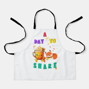 A Day To Share Ginkgo Oak Botany Fox Thanksgiving Apron