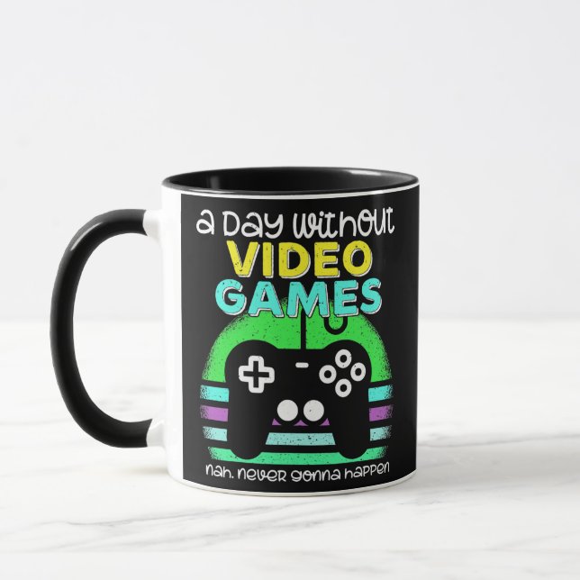 A Day Without Video Games Boys Teens Kids Gamer Mug (Left)