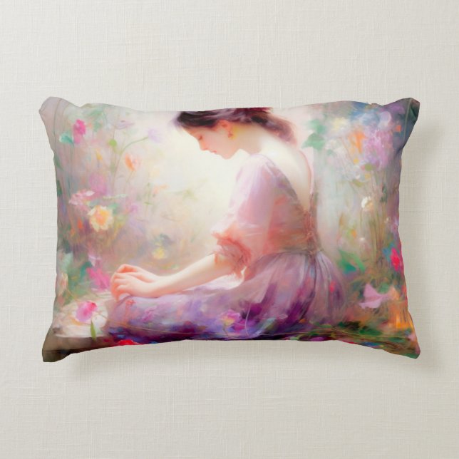 A Daydream of Flowers  Accent Pillow (Front)