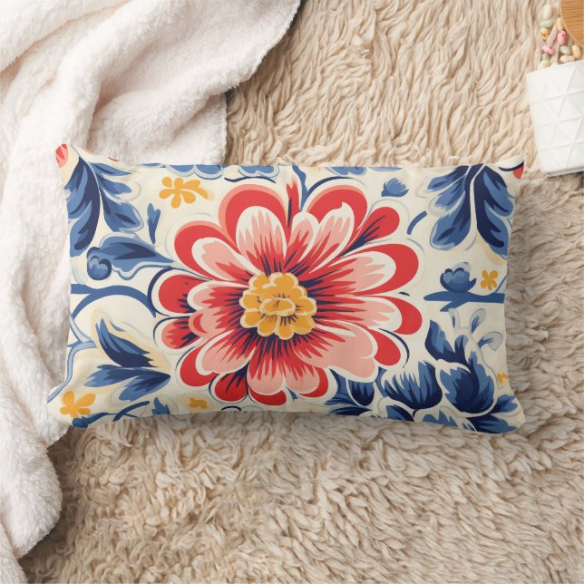A decorative pillowcase featuring a large lumbar pillow (Blanket)