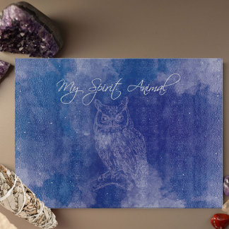 À Découper Chouette Spirit Animal Bleu Planche Décorative