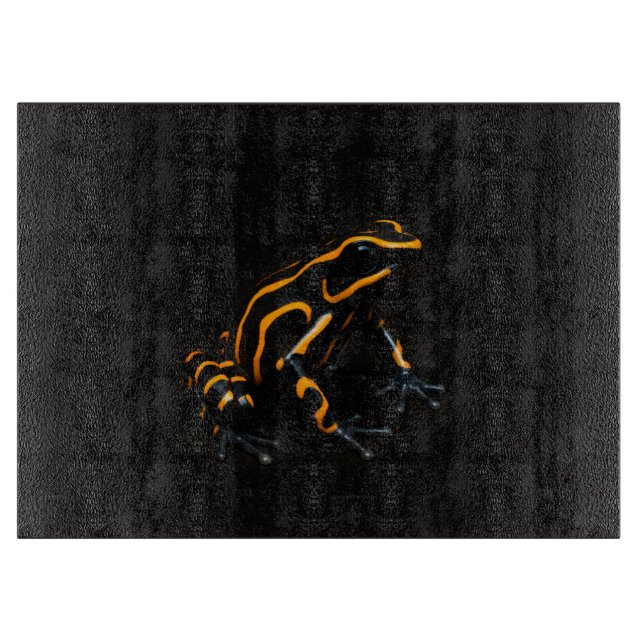 À Découper Grenouille noire orange planche en verre Black 4 L (Devant)
