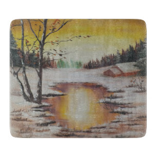 À Découper Planche de coupe de verre Ann Hayes Peinture Scène