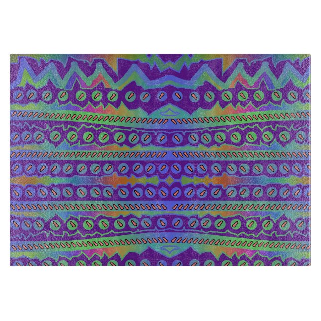 À Découper Planche de découpe géométrique bleu violet (Devant)