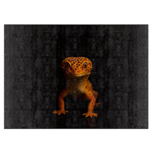 À Découper Planche en verre Black 4 Luxe Gecko Léopard Lézard