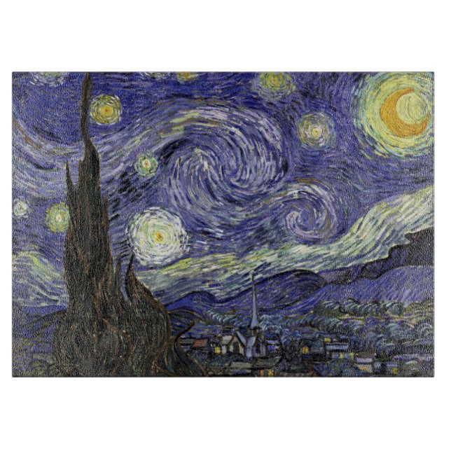 À Découper Van Gogh Starry Nuit Tempéré Planche de coupe en v (Devant)