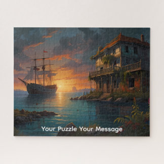 A decrepit abandoned boat artwork jigsaw puzzle
