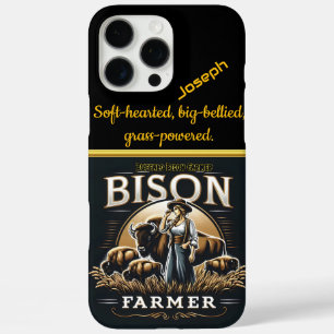 A Dedicated Farmer and Her Bison Herd at Sunset iPhone 16 Pro Max Case