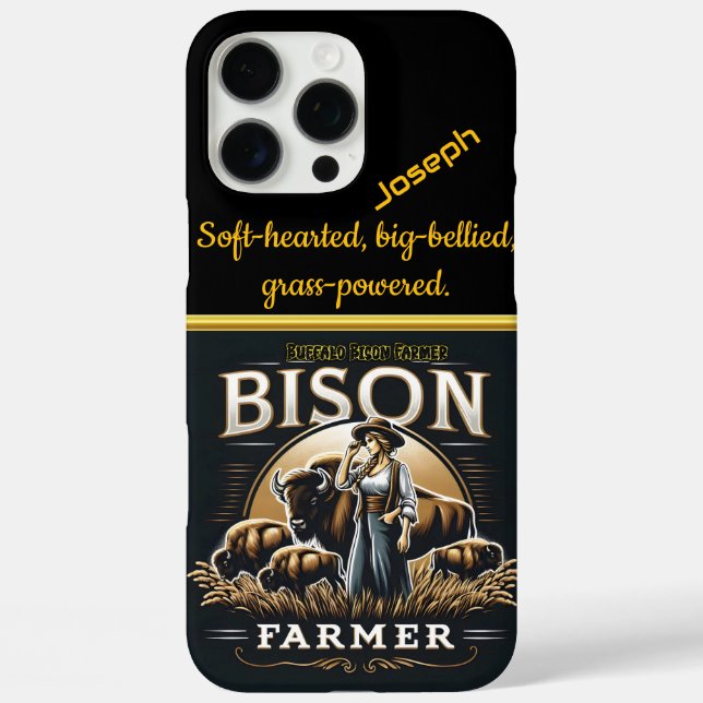 A Dedicated Farmer and Her Bison Herd at Sunset Case-Mate iPhone Case (Back)