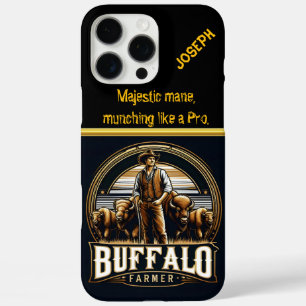 A Dedicated Farmer Tending to His Bison Herd iPhone 16 Pro Max Case