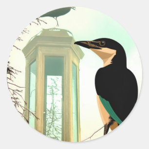 A deep breath before the cold sets in. classic round sticker