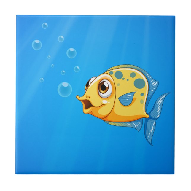 A deep ocean with a yellow fish tile (Front)