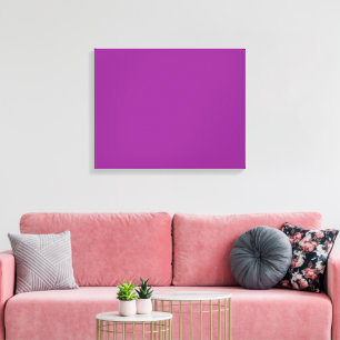 A deep purple background accented by a bright whit canvas print