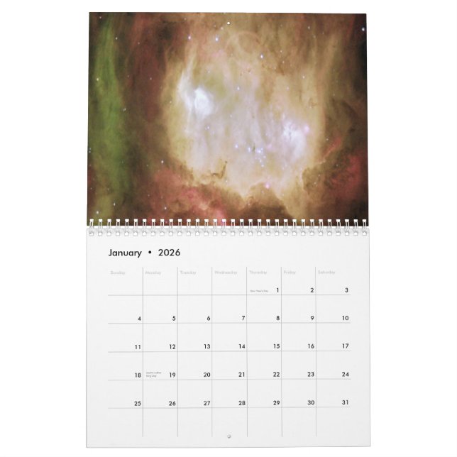 A Deep Space Stellar Spectacular Calendar (Jan 2026)