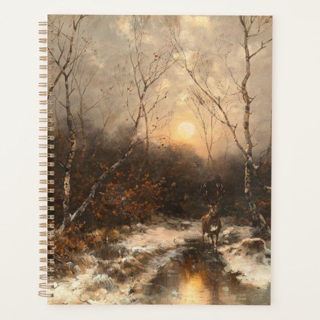 A Deer in a Forest by Moonlight – Désiré Thomassin Planner (Front)