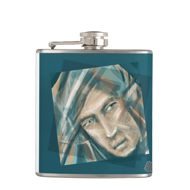 A Defiant Green Elf Hip Flask (Front)