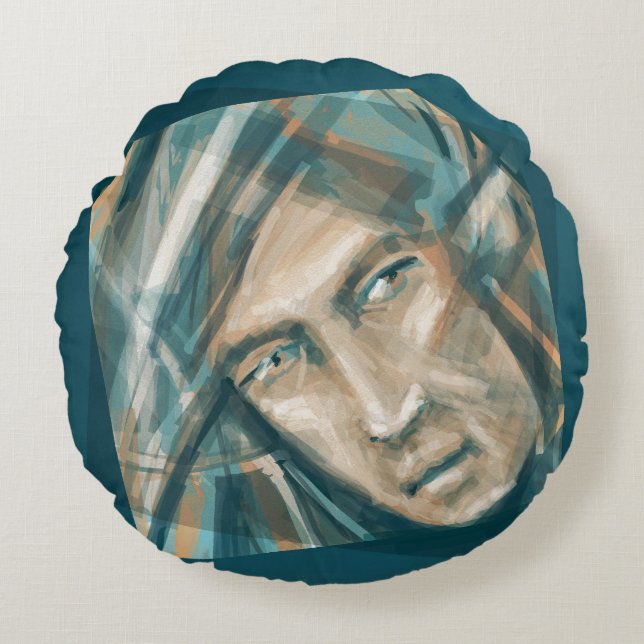 A Defiant Green Elf Round Pillow (Front)