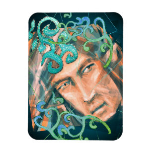 A Defiant Green Woodland Elf among leaves Magnet