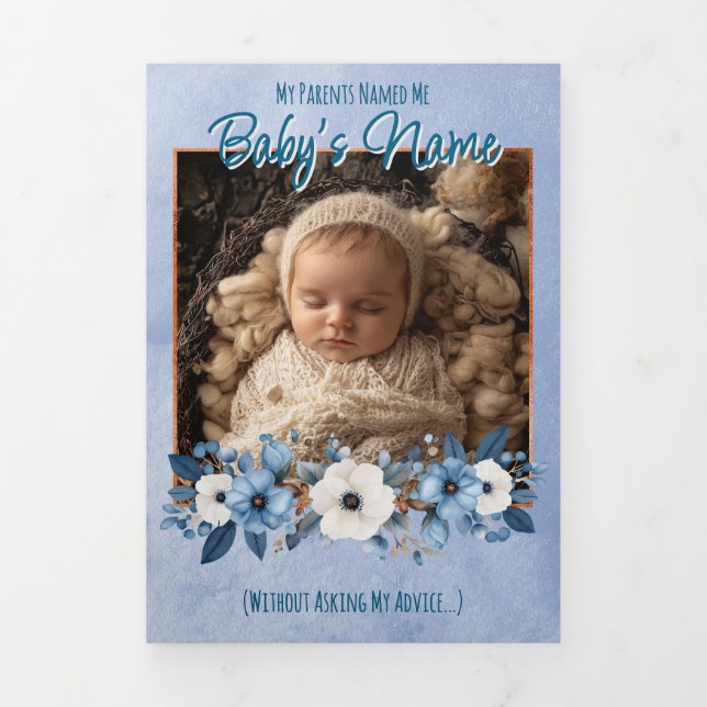 A Delicate & Humourous Birth Announcement - Blue (Cover)
