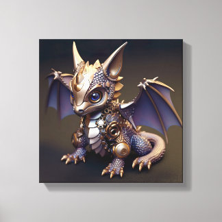 A Delicate Metal Baby Dragon Canvas Print