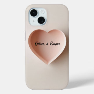 A delicate minimalist heart iPhone 15 case