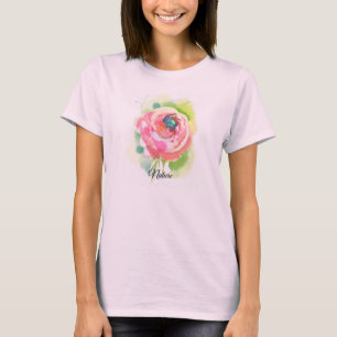 a delicate rose and a beetle sleeping in it T-Shirt