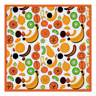 A Delicious Fruits Pattern Design Poster