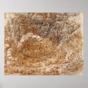 A deluge by Leonardo da Vinci (c.1517 -1518) Poster