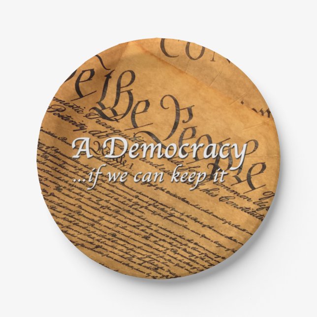 A Democracy If We Can Keep It Paper Plate (Front)