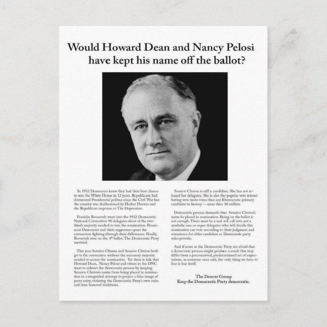 A Denver Group message to Chicago Postcard (Front)