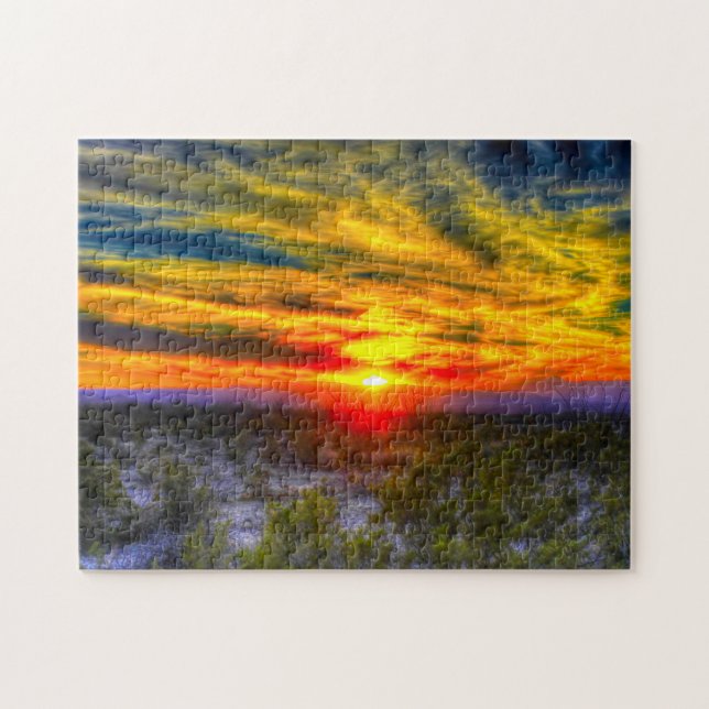 A Desert Sunset Texas . Jigsaw Puzzle (Horizontal)