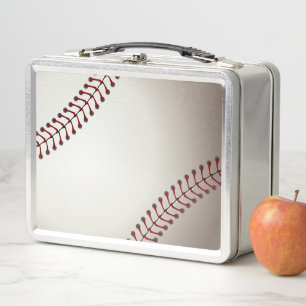 A Design of a Base or Soft Ball Metal Lunch Box
