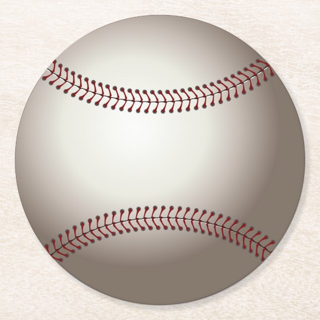A Design of a Base or Soft Ball Round Paper Coaster (Front)